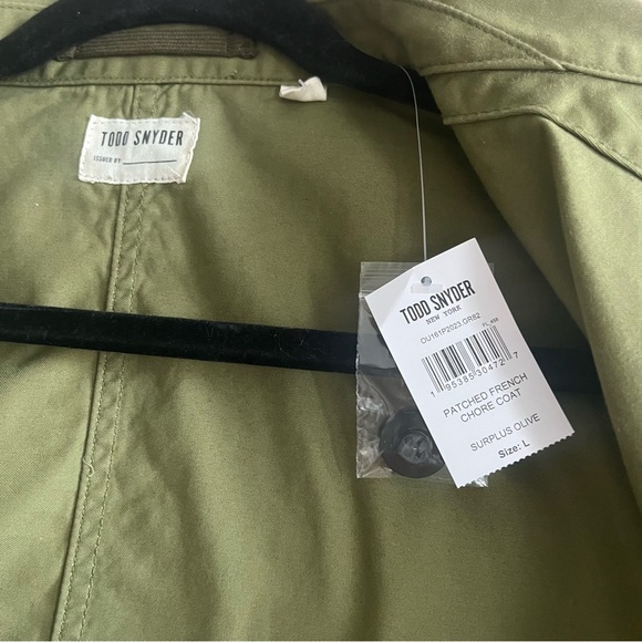 Todd Snyder NEW Men’s Patched French Chore Coat Surplus Olive In L - Picture 5 of 15